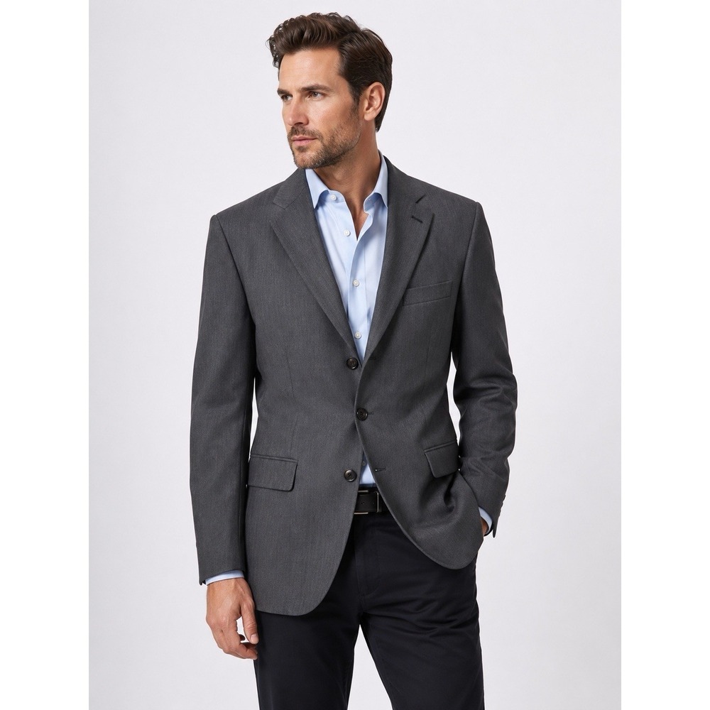 BOSS Hugo Boss Scorsese 38R Charcoal 100% Virgin Wool Blazer Sport Coat USA
